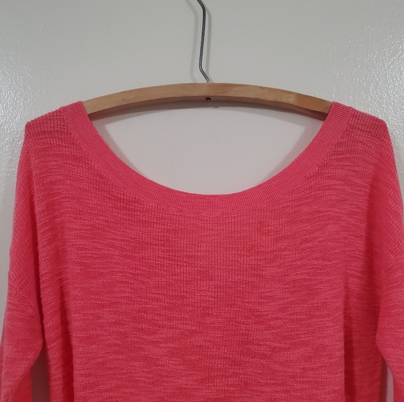 EXPRESS Twist Back Crop Sweater Coral Size XS - Picture 3 of 10